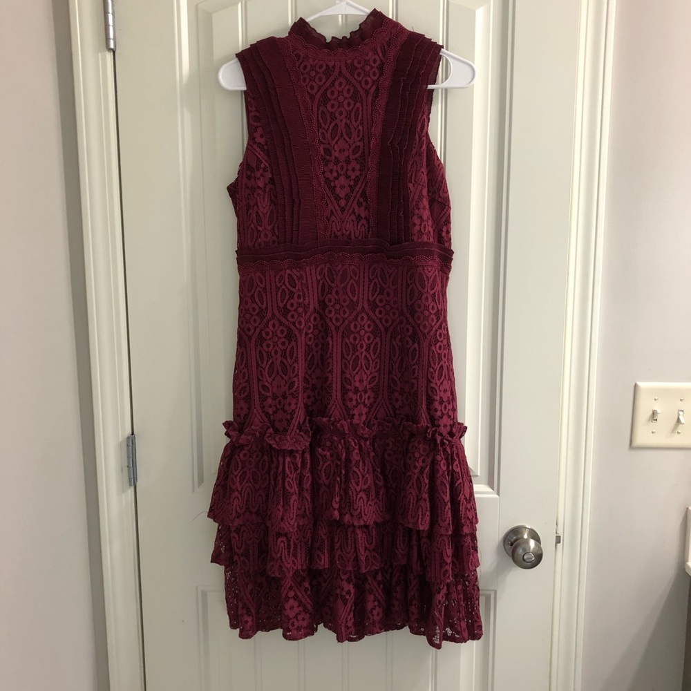 Burgundy Lace Dress